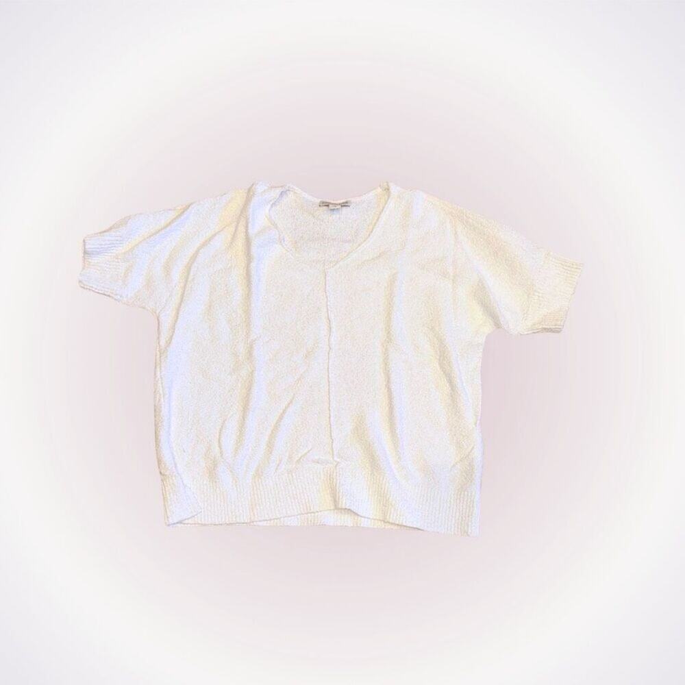 Coldwater Creek Cream Short Sleeve Sweater | Sz PM